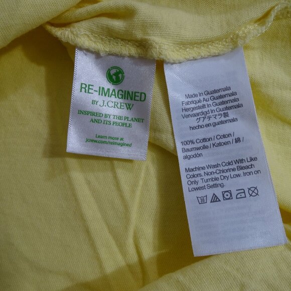 J Crew Yellow Washed Cotton Crew Neck T-Shirt Men Size L Short Sleeve - Picture 5 of 10